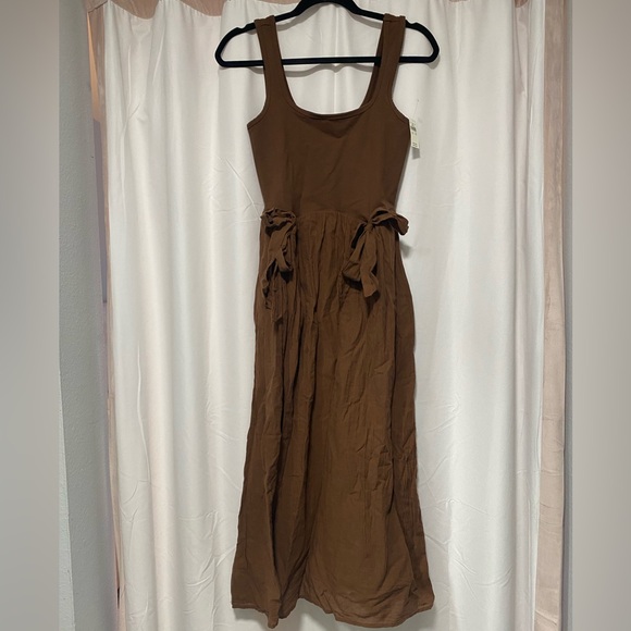 NWT Aerie At The Barre Bow Cotton Dress XS - Picture 2 of 8